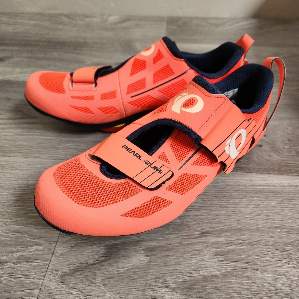 Pearl Izumi Tri Fly Select V6 Orange Shoes Cycling 41 EU mesh indoor and outdoor